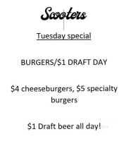 Scooter's And Grill menu