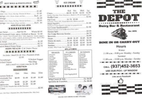 Depot Dairy Bar & Restaurant menu