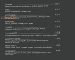 Pizza Du Portalet menu