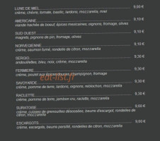 Pizza Du Portalet menu