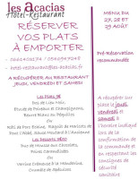 Restaurant Les Acacias menu