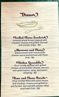 The Cornerstone Bakery Cafe menu