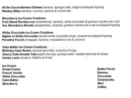 Cold Stone Creamery menu