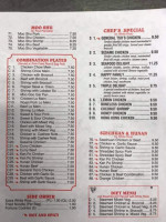 Empire China Buffet menu