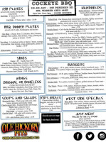 Cockeye Bbq menu