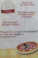 Pizza St Jacques menu