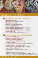 Cold Stone Creamery menu