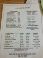 Cuevas's Fish House menu