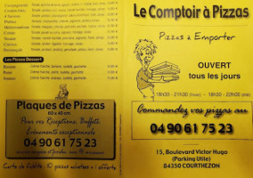 Le Comptoir à Pizza menu