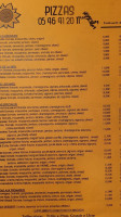 Pizza Delis' menu