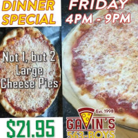 Gavin's Pizzeria Steakhouse food