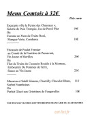 L'Auberge Des Moulins menu