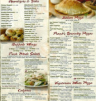 Frank's Pizza menu