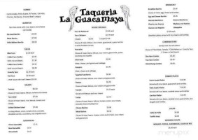 Taqueria La Guacamaya menu