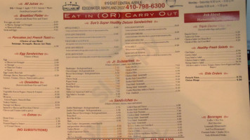 Sue’s menu