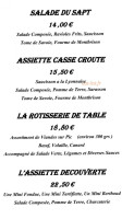 Auberge Du Sapt menu