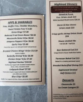 High Lead Saloon, Smokehouse menu