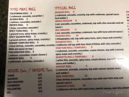 Shogun Sushi Hibachi menu