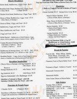 Picket Fence Cafe menu