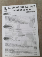 La Vache Sur Le Toit menu