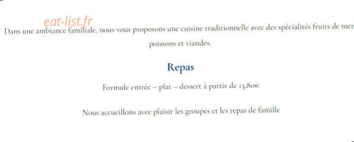 Le Relais De Kerpenhir menu