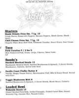 Skosh menu