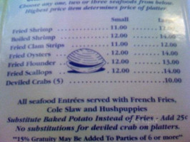 Ella's Of Calabash menu