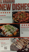 El Vaquero menu