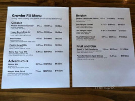 Beachcrest Brewing Company menu