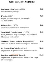 Le Café Cézanne menu