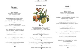 Maison Chabran menu