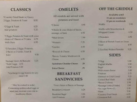 Sheila's menu