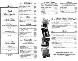 Lena's Cafe menu