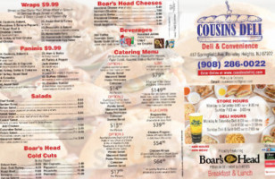 Cousins Deli menu