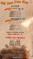 Jumbo China Buffet menu