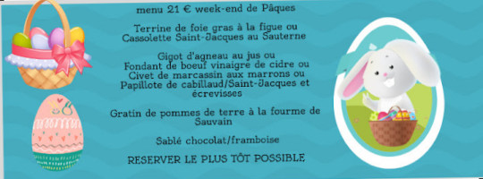 Le Pouillerot menu