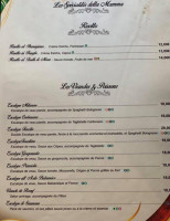 Trattoria Della Mamma menu