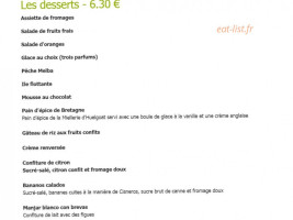 Le Bretagne menu