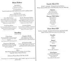 Rachel's Roadhouse menu