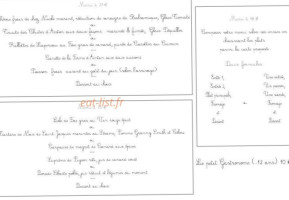 Auberge Pierre Bayle menu