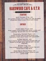 Hardwood Cafe menu