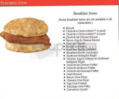 Chick-fil-a menu