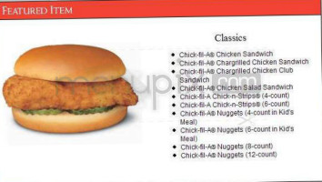 Chick-fil-a menu