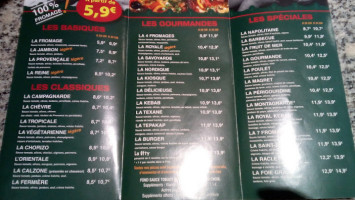 Le Kiosque à Pizzas menu