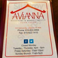 Avianna menu