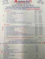 American Hero Subs And Bagels menu