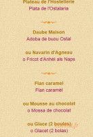 Hostellerie Etienne menu