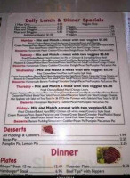 Bob's menu