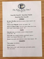 Au Frère De La Côte menu