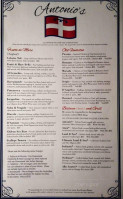 Antonio's menu